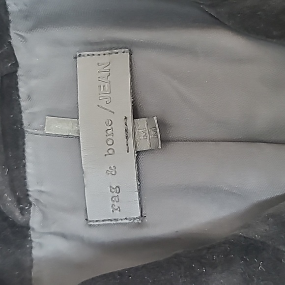 Rag & Bone Velvet Classic Moto-Inspired Biker Jacket in Black - Picture 9 of 17